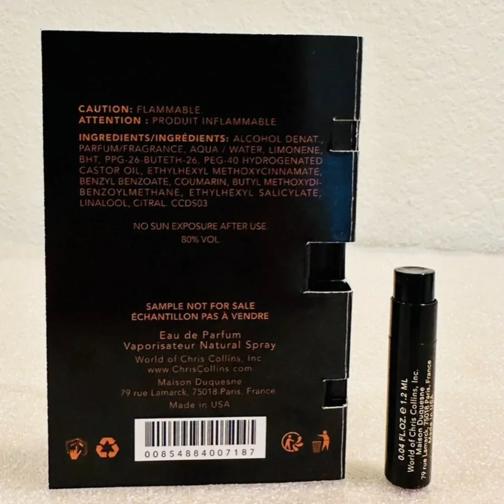 🎩 New 🎩 World of Chris Collins Danse Sauvage Deluxe Vial Spray for Men, 1.2 ml - Picture 5 of 5